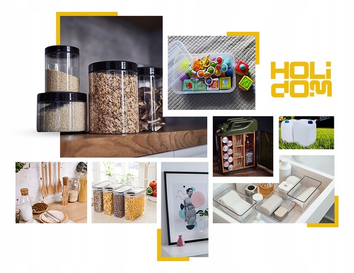 PLASTIKOWY POJEMNIK NA PROSZEK DO PRANIA NA KARMĘ Z POKRYWKĄ WIADERKO 10L