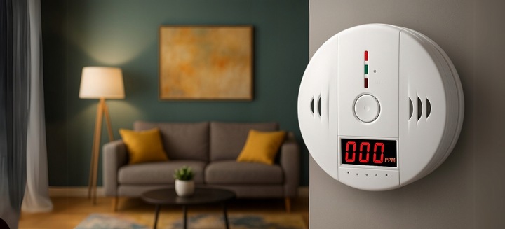 CZUJNIK CZADU GAZU DETEKTOR WYKRYWACZ TLENKU WĘGLA ALARM BEZPRZEWODOWY LCD