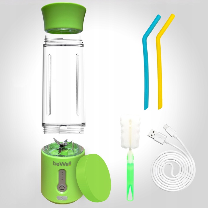 BLENDER KIELICHOWY DO SMOOTHIE I KOKTAJLI RECZNY beWell 500ml BEZPRZEWODOWY