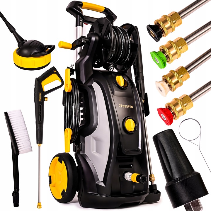 Myjka ciśnieniowa pompa mosiężna 3200W Indukcja 350bar ZESTAW PRO