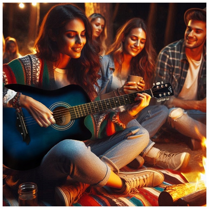 GITARA KLASYCZNA 4/4 DLA POCZĄTKUJĄCYCH DO NAUKI ZESTAW KOSTKI POKROWIEC