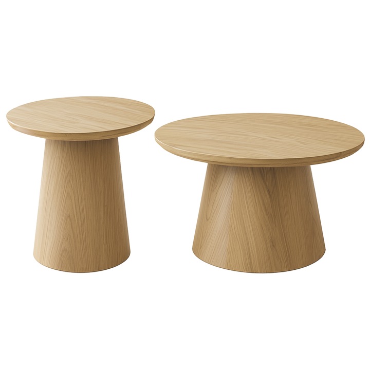 ZESTAW STOLIKÓW KAWOWYCH STYL BOHO SCANDI JAPANDI ZESTAW 2SZT Ø60