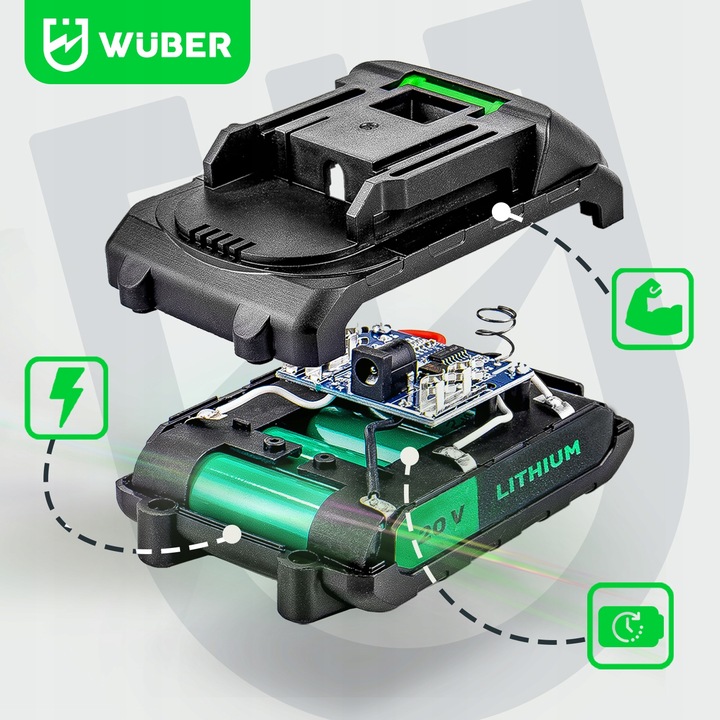 WIERTARKO WKRĘTARKA UDAROWA AKUMULATOROWA 20V 2X AKUMULATOR + WALIZKA