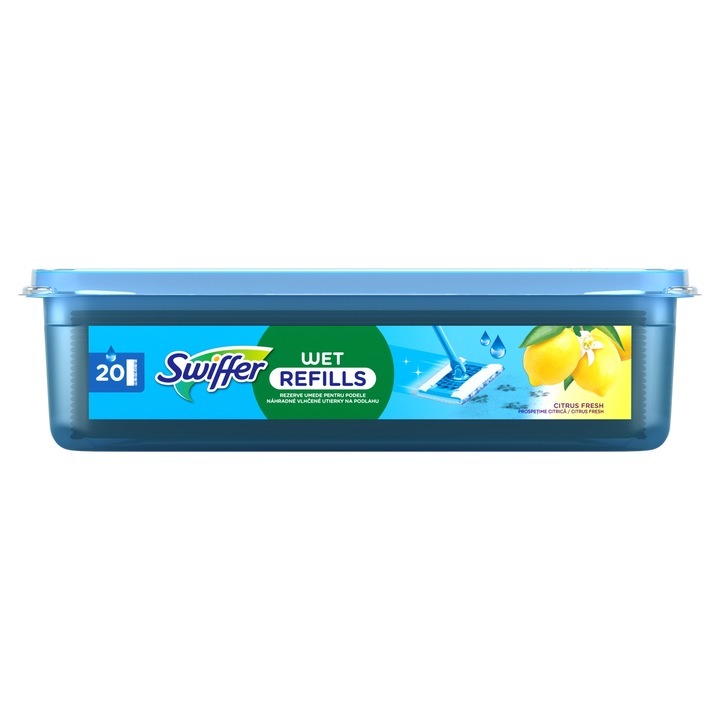 Swiffer Citrus Fresh, mokre chusteczki, wkłady do mopa, 40 sztuk
