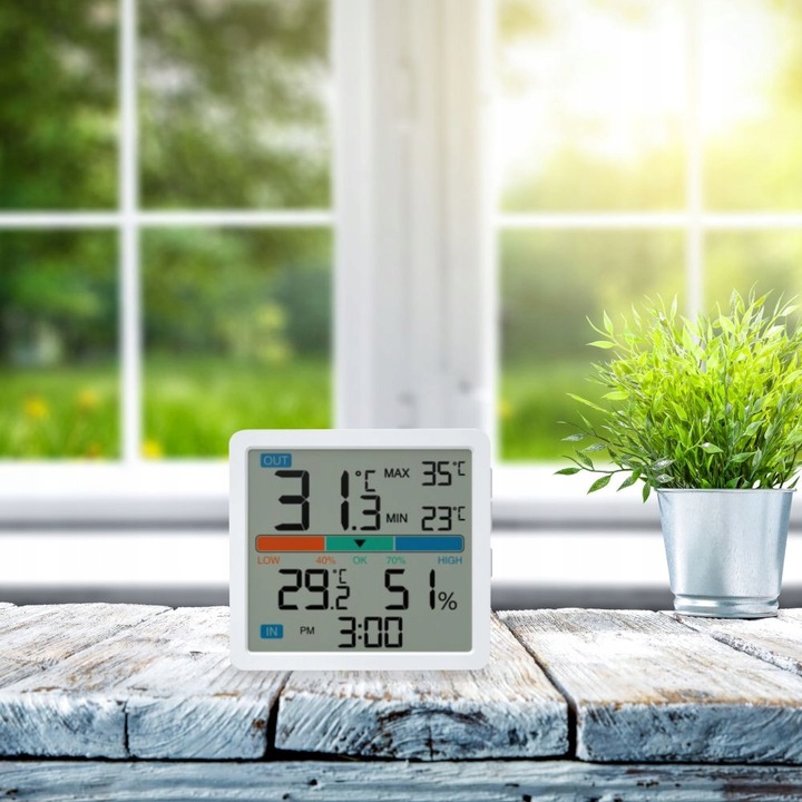 Stacja Pogodowa Termometr zewnętrzny pokojowy wewnętrzny Higrometr Manta