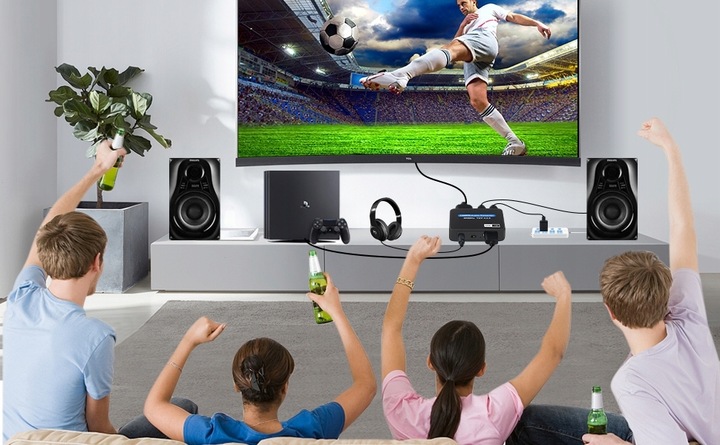 Ekstraktor HDMI 2.0 TOSLINK KONWERTER OPTYCZNY JACK AUX HDCP 4K