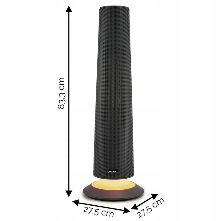 Termowentylator Farelka Cichy Yoer 2500 W + Timer +4 Tryby