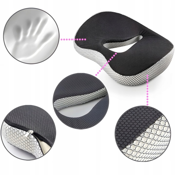 PODUSZKA ORTOPEDYCZNA DO SIEDZENIA PROFILOWANA MEMORY FOAM NA KRZESŁO