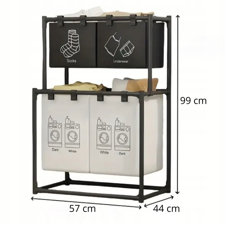 KOSZ NA PRANIE BIELIZNĘ POJEMNIK DUŻY DO PRANIA SKŁADANY WOREK