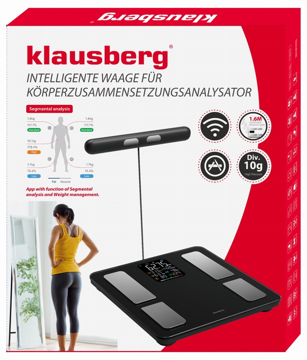 Waga łazienkowa z uchwytem, elektroniczna, precyzyjna skład ciała,