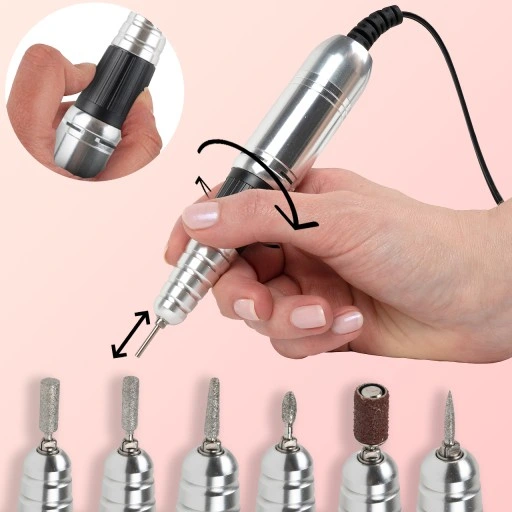 FREZARKA DO PAZNOKCI PROFESJONALNA MOCNA 68W FREZY