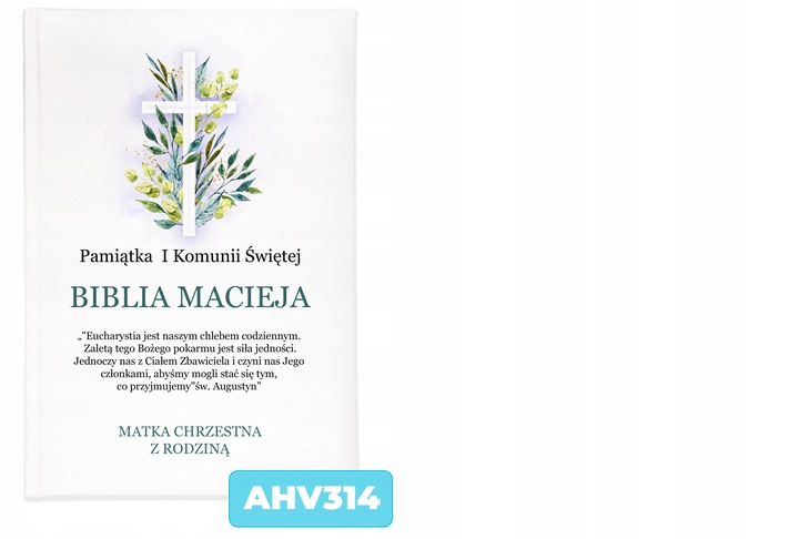 BIBLIA OBRAZKOWA Pamiątka KOMUNII ŚWIĘTEJ TWOJE IMIĘ PREZENT OD CHRZESTNEGO