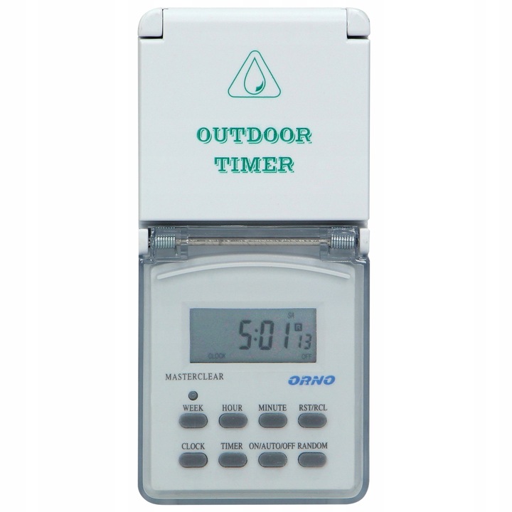 PROGRAMATOR CZASOWY ZEWNĘTRZNY IP44 WŁĄCZNIK WYŁĄCZNIK CYFROWY TIMER LCD