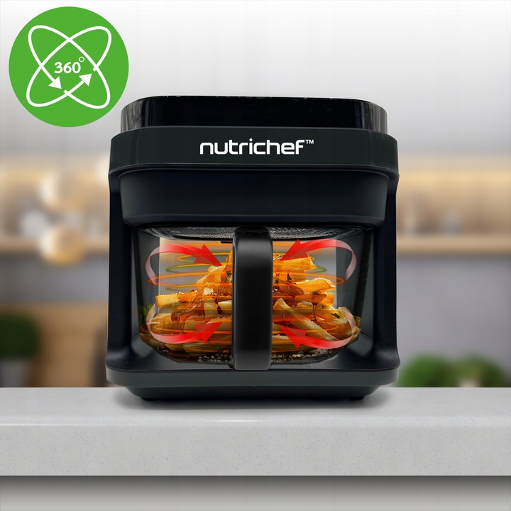 AIR FRYER FRYTKOWNICA BEZTŁUSZCZOWA 5,5L 8 PROGRAMÓW NUTRICHEF CZARNA