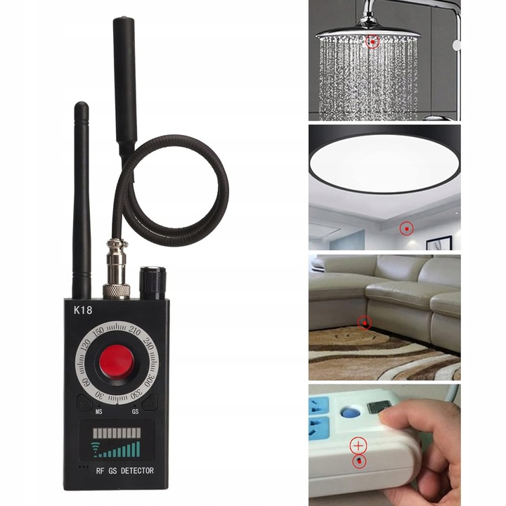 WYKRYWACZ PODSŁUCHÓW I KAMER GSM GPS UKRYTYCH LOKALIZATORÓW DETEKTOR WIFI