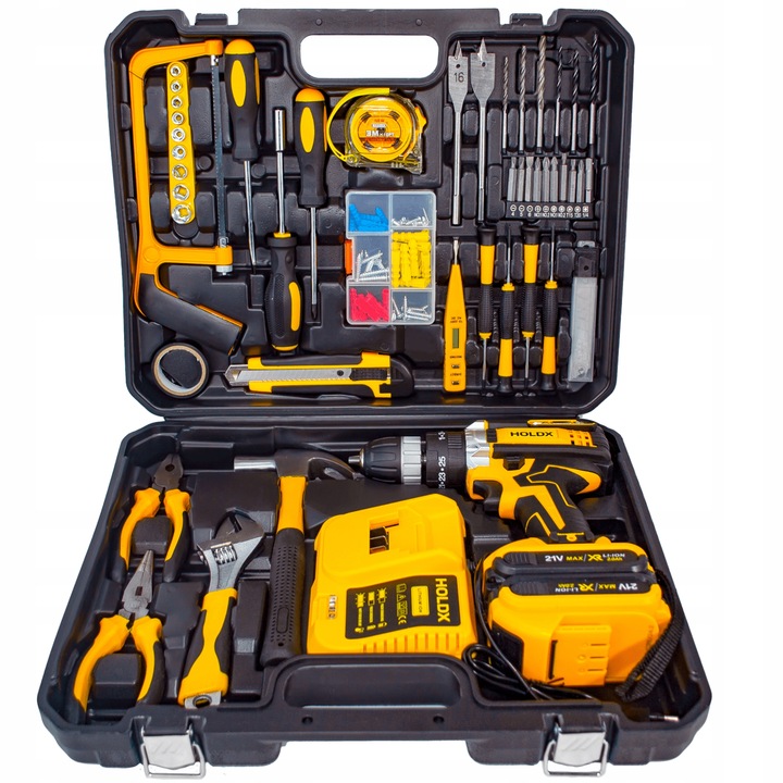 WIERTARKO WKRĘTARKA UDAROWA HOLDX DUŻY ZESTAW NARZĘDZI 2x AKU BITY