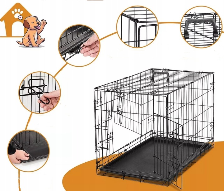 KLATKA METALOWA KENNELOWA TRANSPORTER DLA PSA KOTA ZWIERZĄT XL