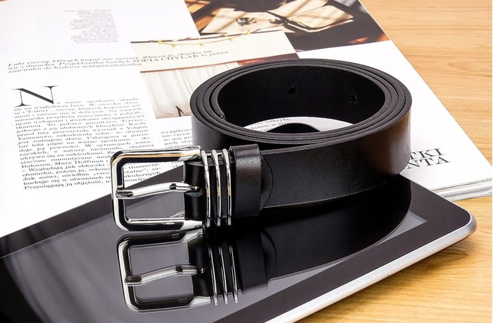 Pasek skórzany CZARNY DAMSKI SKÓRA NATURALNA 130CM GRACIO