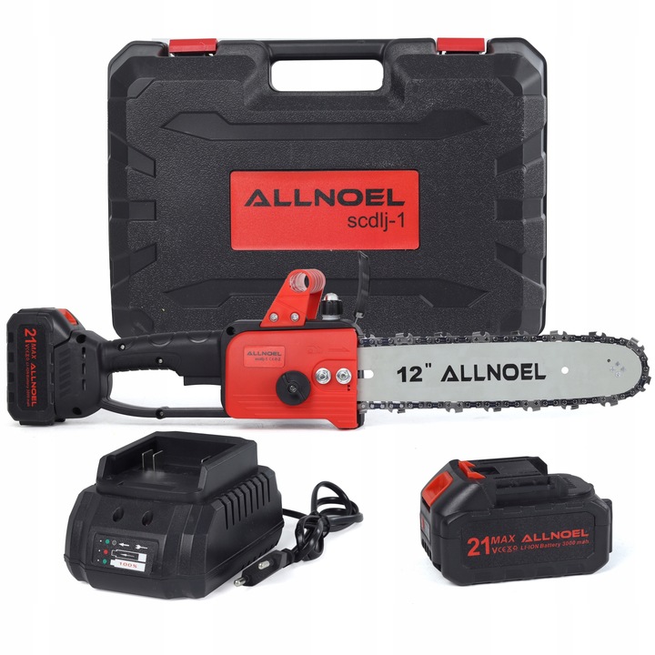 PIŁA ŁAŃCUCHOWA AKUMULATOROWA 21V PILARKA 12" 2x AKUMULATOR WALIZKA