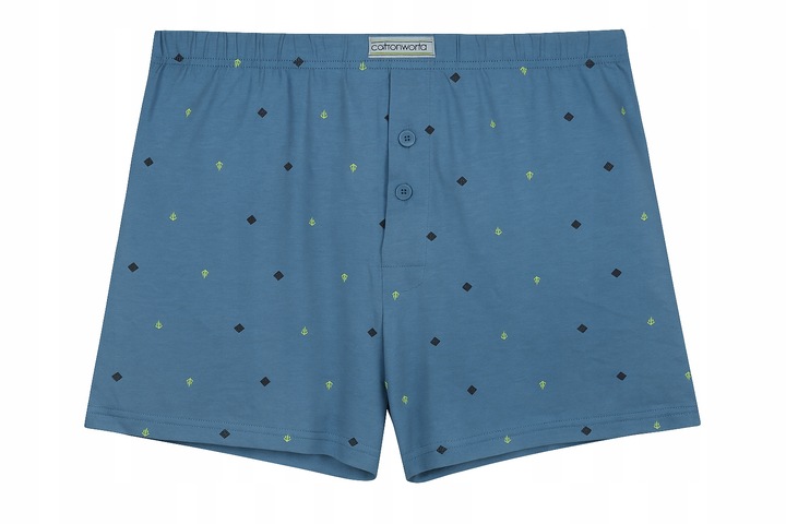 5 PAR BOKSERKI BAWEŁNIANE MĘSKIE KLASYCZNE WZORY COTTON WORLD KOMPLET - L