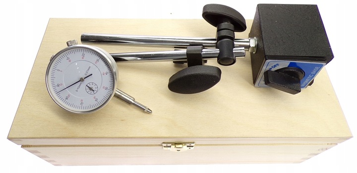 CZUJNIK ZEGAROWY 0-10 0,01 DO SPRAWDZANIA BICIA + UCHWYT STATYW MAGNETYCZNY