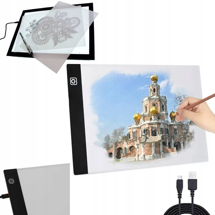 Tablet graficzny Deska Kreślarska do Rysowania dla Dzieci LED A4 Kalka