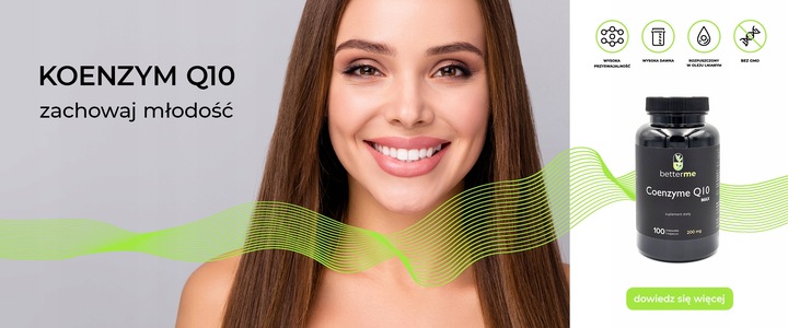 Witamina młodości Koenzym Q10 200mg w oleju lnianym 100kaps