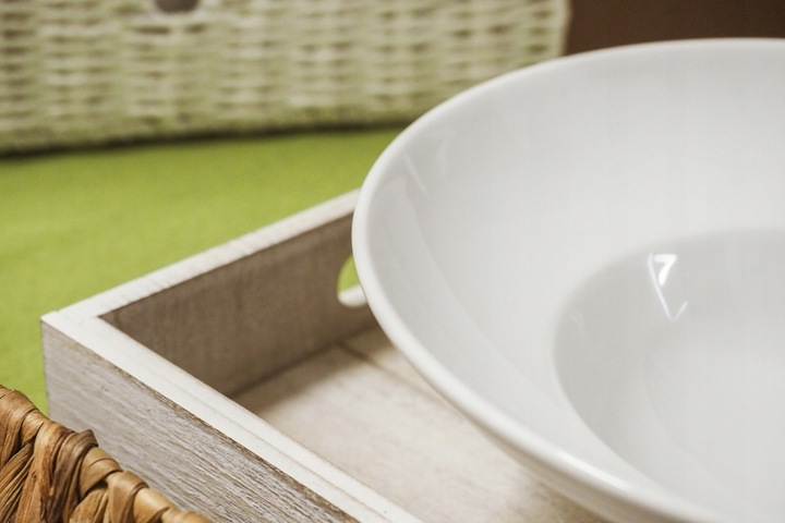 LUBIANA KASZUB/HEL Talerz Obiadowy Głęboki Do Makaronu Pasty 26 cm Biały