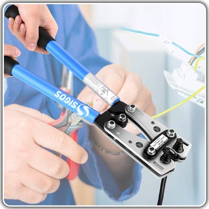 ZACISKARKA KOŃCÓWEK KABLI PRZEWODÓW PRASKA TULEJKI 390 mm 6-50mm2