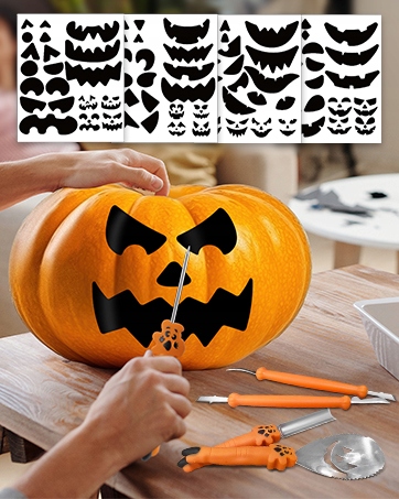 OSTRY ZESTAW DO RZEŹBIENIA DYNI HALLOWEEN