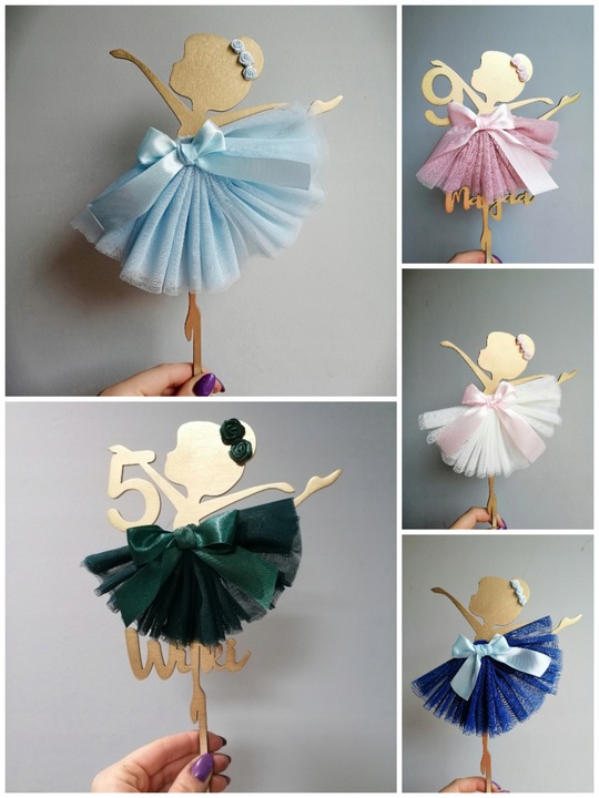 Topper Baletnica z cyfrą, urodziny