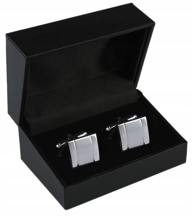 KLASYCZNE SPINKI + PUDEŁKO Metalowe Spinki do Mankietów Koszuli Męskie