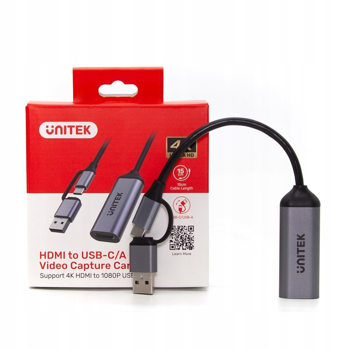 Grabber video Unitek USB-C/A, 4K HDMI 1.4b V1167A