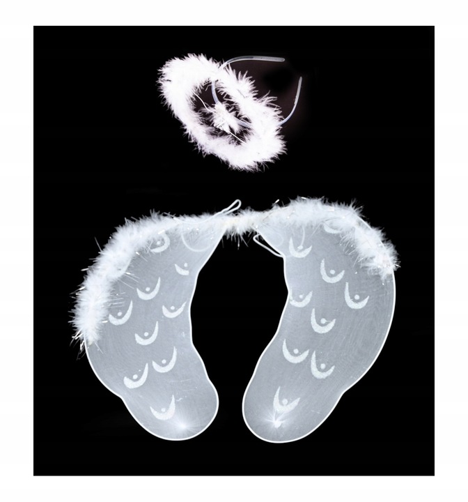 STRÓJ ANIOŁA JASEŁKA AUREOLKA BIAŁE SKRZYDŁA AUREOLA PRZEBRANIE ANIOŁEK