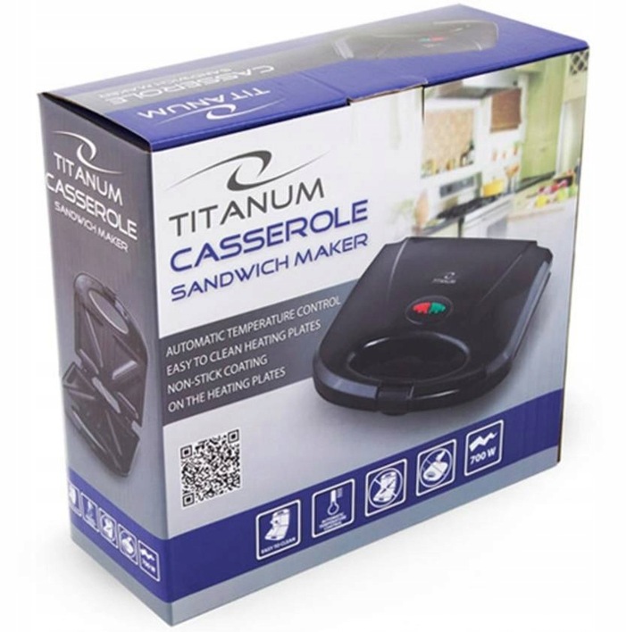 TOSTER OPIEKACZ DO KANAPEK TOSTÓW SANDWICH 700W TITANUM 2 X TOSTY