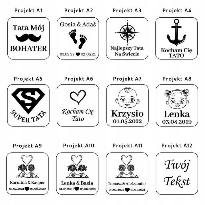 Prezent Dzień Ojca Spinki do mankietów z grawerem