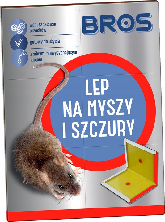 BROS DUŻY Lep na myszy i szczury, pułapka lepowa 6 SZTUK