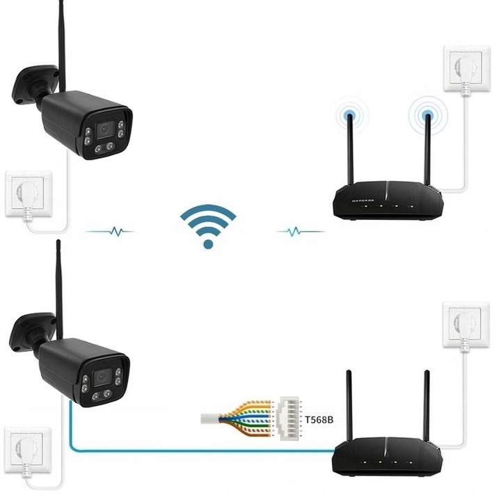 BEZPRZEWODOWA KAMERA ZEWNĘTRZNA WIFI IP 4Mpx CZARNA TUBA APLIKACJA TUYA DVS