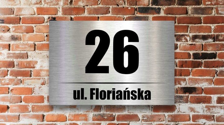 Tabliczka adresowa z numerem domu Tablica NIERDZEWNA Numer na dom