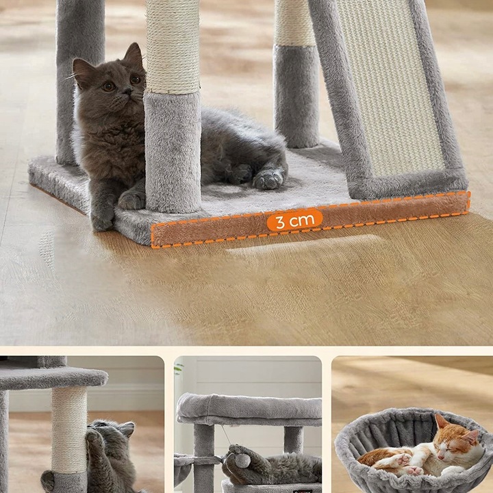 DRAPAK DLA KOTA DUŻY LEGOWISKO DOMEK ZABAWKA WIEŻA SŁUPEK 3 POZIOMY 96cm