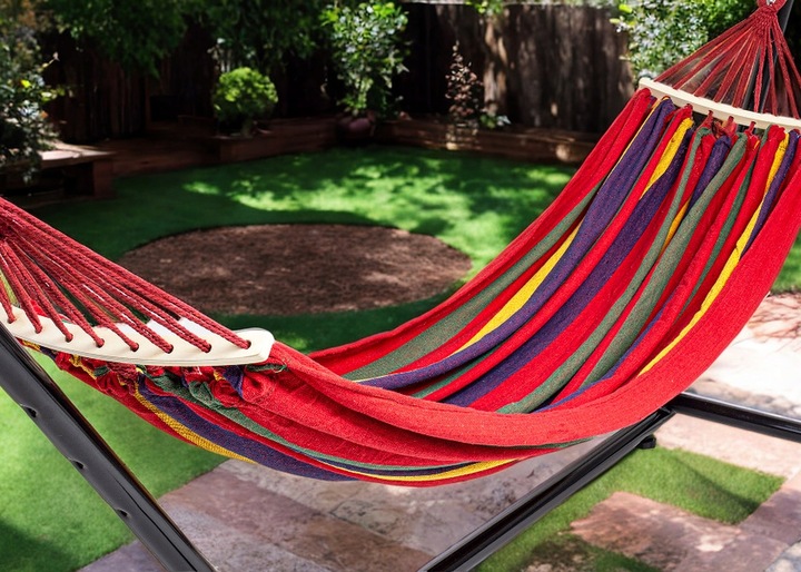 HAMAK ZE STELAŻEM OGRODOWY 2 OSOBOWY HUŚTAWKA XXL WZMOCNIONY PAŁĄK ZESTAW