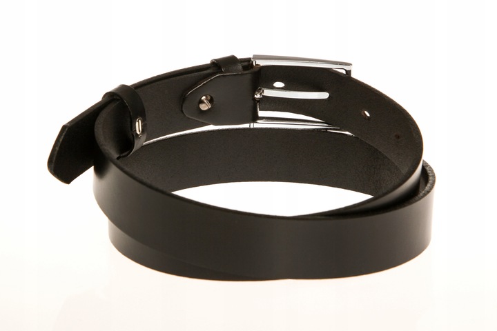 PASEK SKÓRZANY MĘSKI DO SPODNI CASUAL 120 KLASYCZNY CZARNY SKÓRA