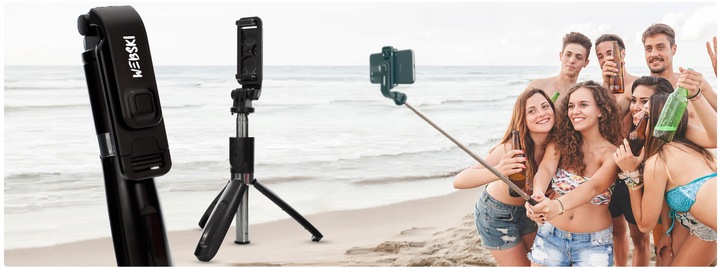SELFIE-STICK KIJEK DO TELEFONU KAMER GOPRO STATYW SKŁADANY TRIPOD WEBSKI