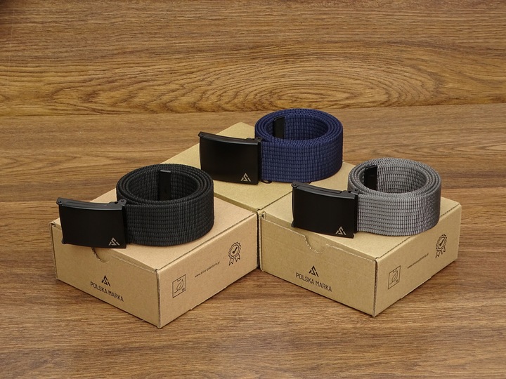 Szeroki Pasek MĘSKI parciany do spodni jeans szortów 3pack Arius