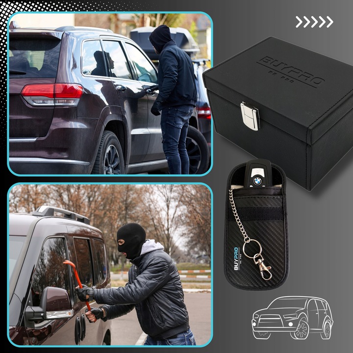 PUDEŁKO Faraday + Etui pokrowiec NA KLUCZYK KEYLESS Rfid ZESTAW + GRATIS