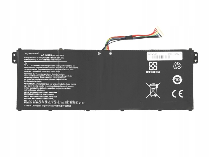 Bateria AC14B3K AC14B7K AC14B8K do laptopa Acer 55Wh