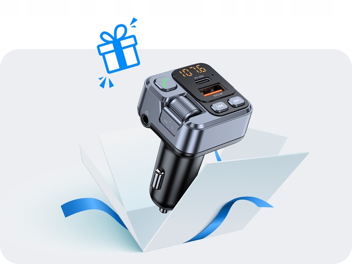 TRANSMITER BLUETOOTH SAMOCHODOWY AUDIO FM MP3 BT SZYBKA ŁADOWARKA USB
