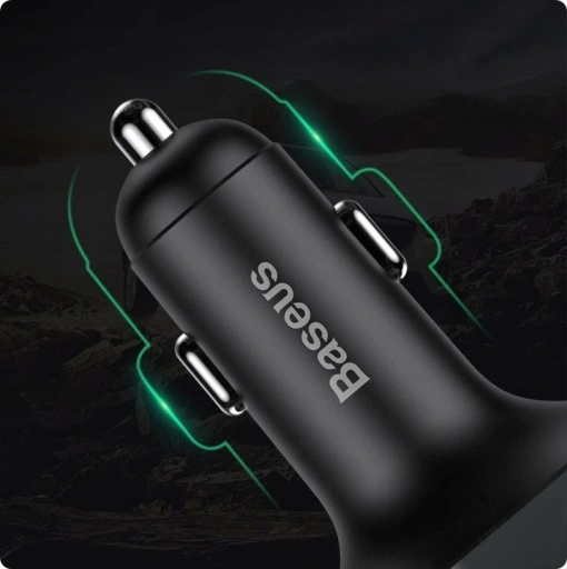 BASEUS TRANSMITER FM BLUETOOTH ŁADOWARKA SAMOCHODOWA MP3 2x USB SD/ TF 3.4A