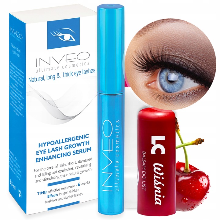 SERUM ODŻYWKA DO RZĘS INVEO NATURAL LONG LASHES EFEKT I WZROST + GRATIS