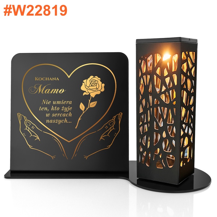 Znicz Solarny Led z Personalizacją na Grób Mamy Taty Babci Dziadka